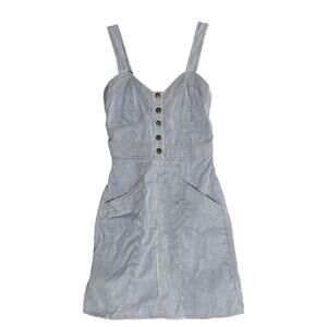 Japsa Denim Mini Dress - Women's XS - Blue Sleeveless Smocked